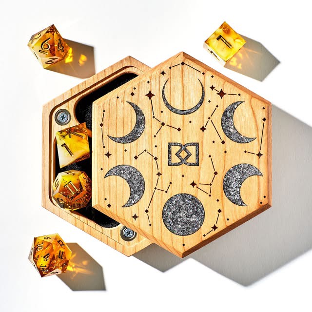 Lunar Tabletop Dice Vault - Cherry